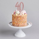 Cake Topper rose gold glitter acrylic 40's