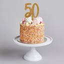Cake Topper gold glitter acrylic 50's