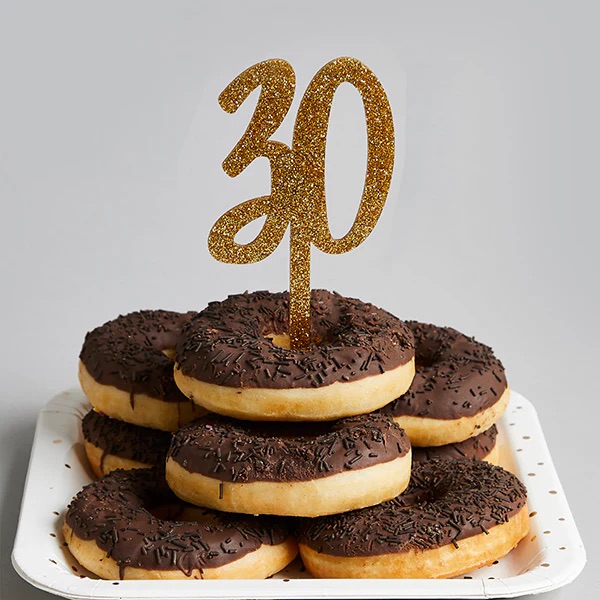 Cake Topper gold acrylic 30s