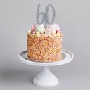 Cake Topper silver glitter acrylic 60