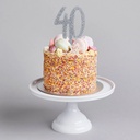 Cake Topper silver glitter acrylic 40s