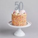 Cake Topper silver glitter acrylic 50's
