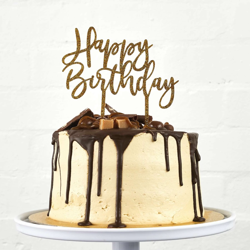 Cake Topper gld acrylic happy birthday