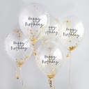 Confetti Ballons gold happy birthday 12" 5pk