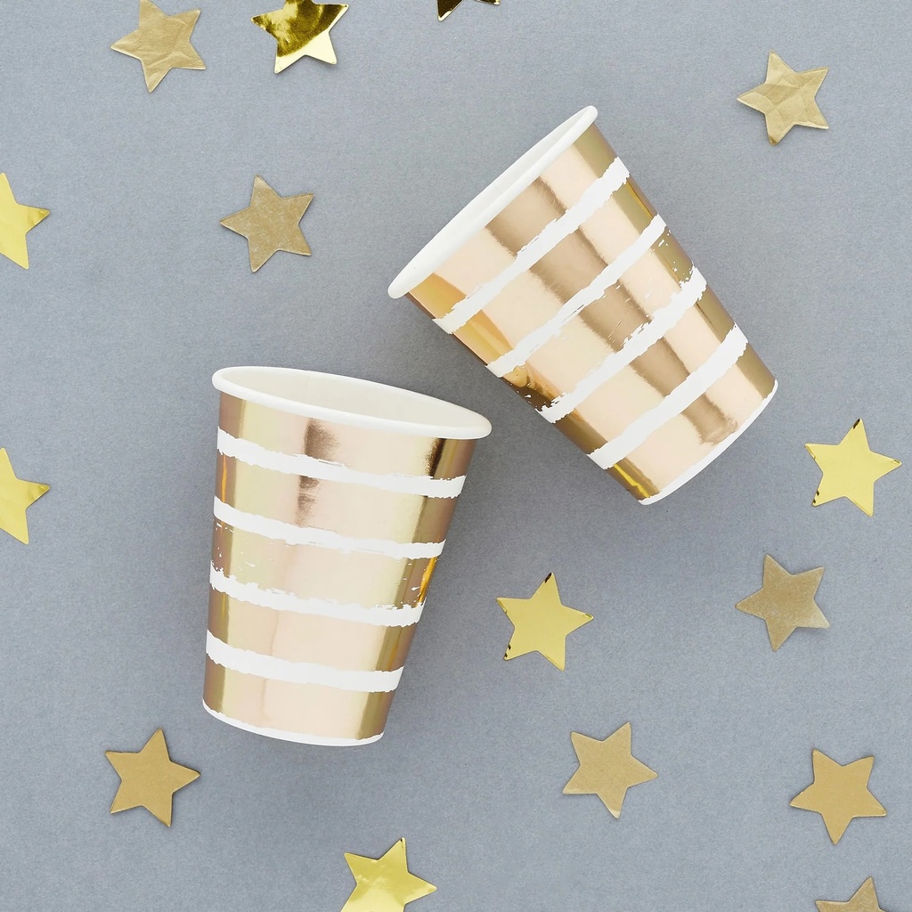 Cup Foil gold striped paper C/8