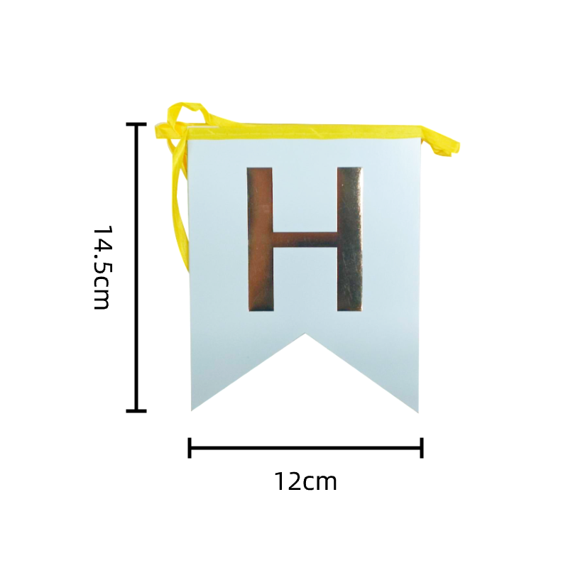 Banderin de papel tonos Pastel con Foil HBday