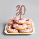 Cake Topper rose gold glitter acrylic 30's