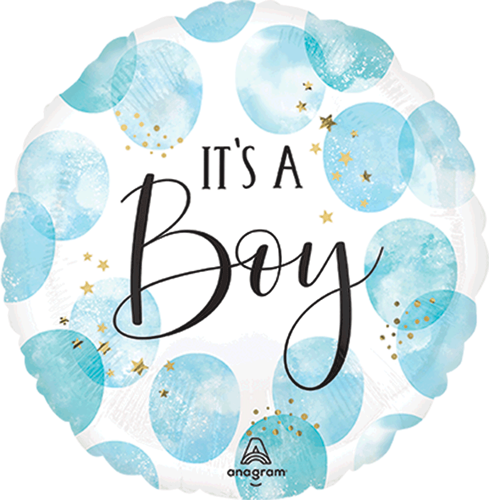 12 Baby Boy Blue Watercolor