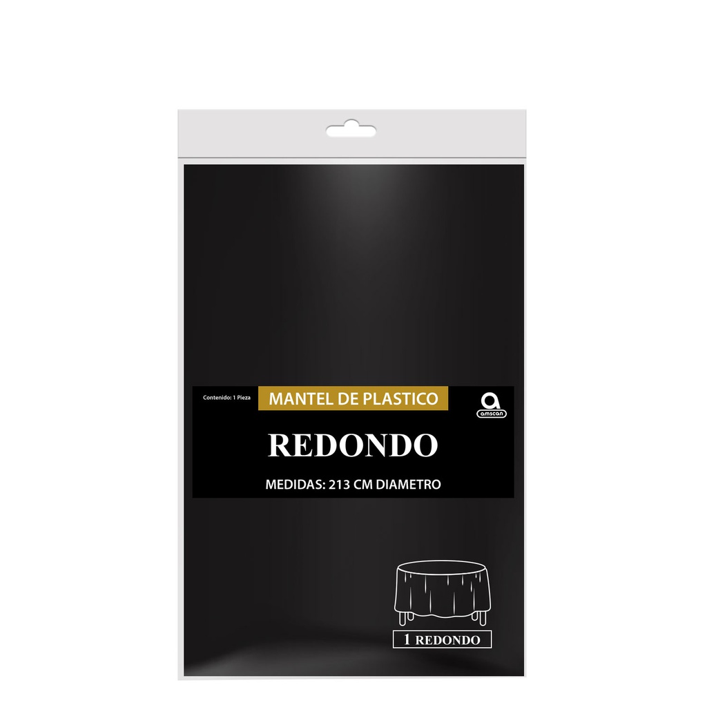 Mantel Redondo Negro
