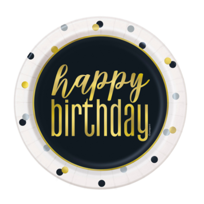 Plato 7 Foil Metallic Happy Birthday C/8