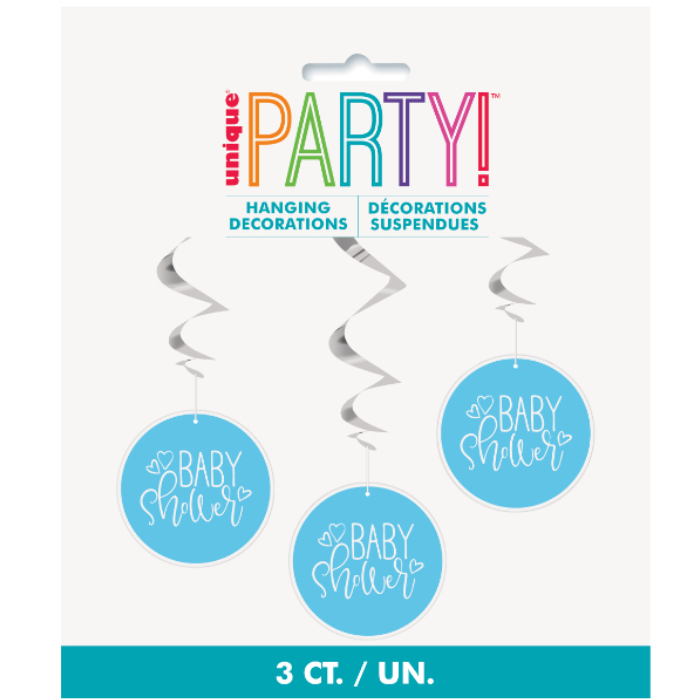 Dizzy Dangler Blue Hearts Baby Shower C/3