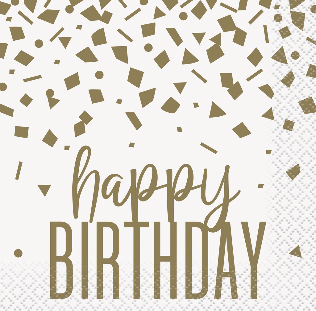 Serv. Gde Gold Confetti Birthday C/16