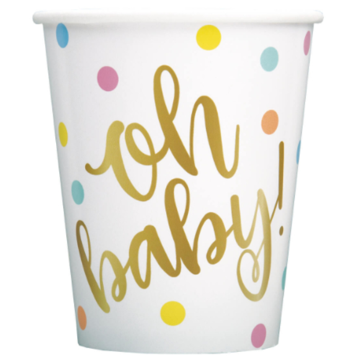 Vaso 9oz Oh Baby Gold C/8