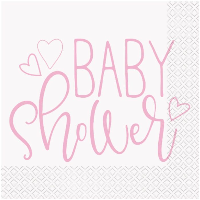 Serv. Gde Pink Hearts Baby Shower C/16
