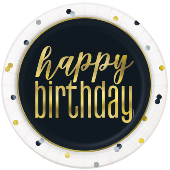 Plato 9 Foil Metallic Happy Birthday C/8