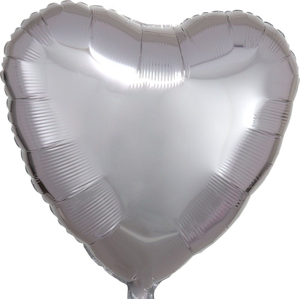 01 Corazon Metálico Plata 18"