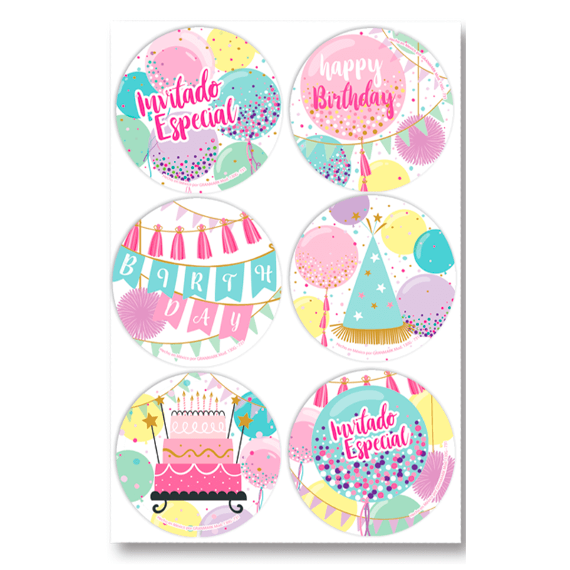 Distintivo Happy Bday Sweet Ballons C/24