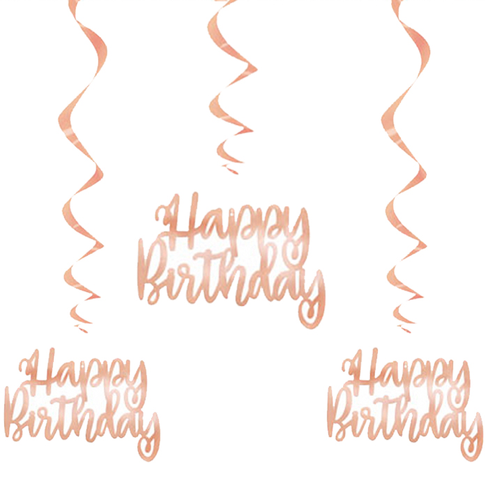 Dizzy Dangler Happy Bday Rose Gold C/3