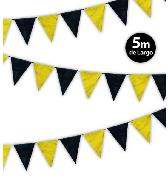 Banderines Negro/Oro 5 Metros