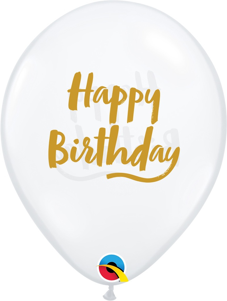 Látex 11" Diamante Transp Bday Pincel