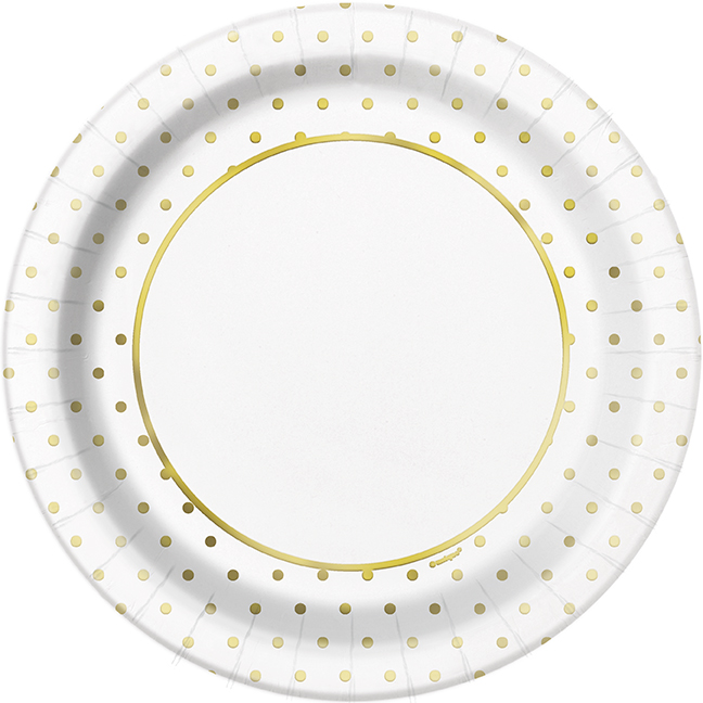 Plato 9 Foil Elegant Gold Dots C/8