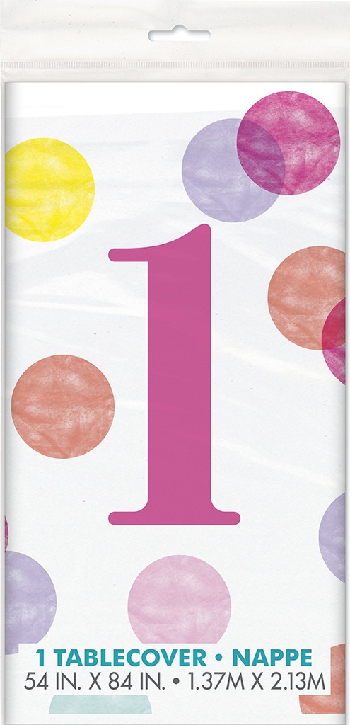 Mantel Pink Dots 1st Bday