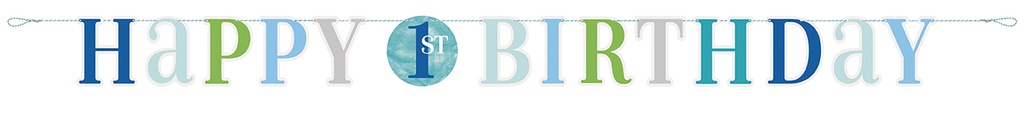 Letter Banner Blue Dots 1st Bday