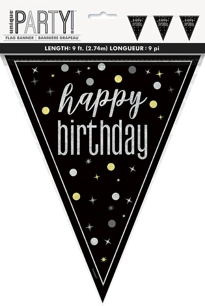 Plastic Flag Birthday Glitz