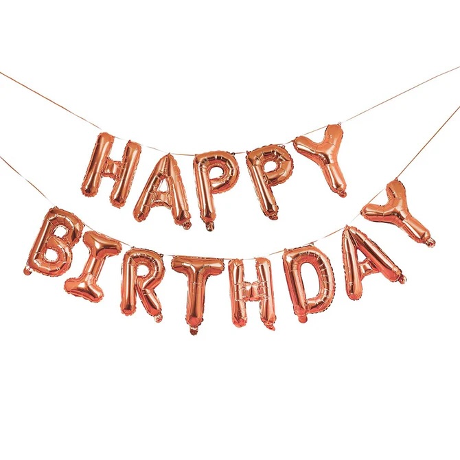 Ballon Garland rose gold 'happy birthday' 16''