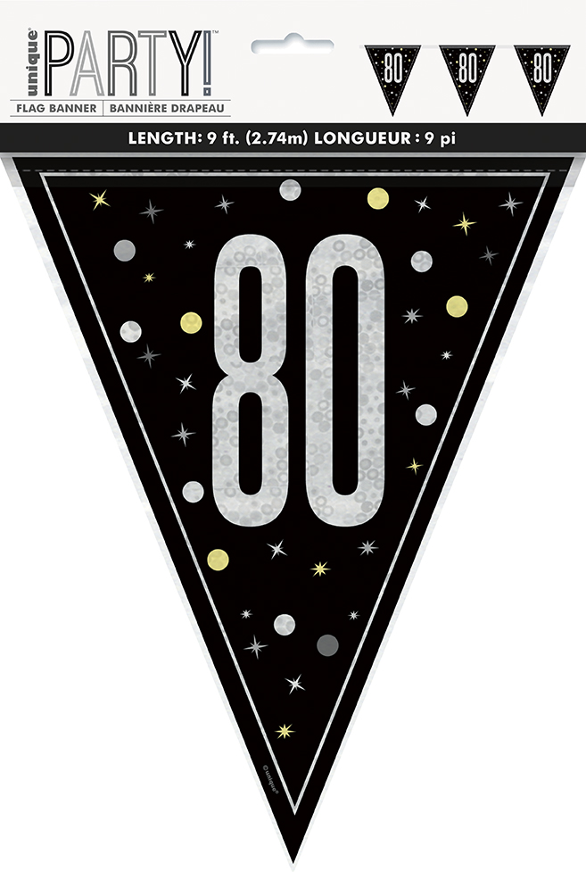 Glitz Black Flag Banner 9ft 80s