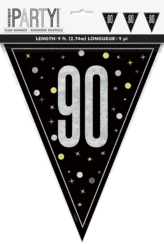 Glitz Black Flag Banner 9ft 90s