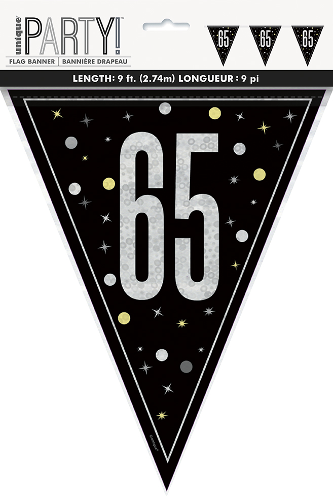 Glitz Black Flag Banner 9ft 65