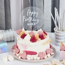 Cake Topper Acrylic W/Silver Stkrs