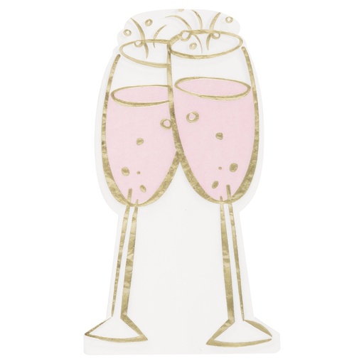 [P1.73190] Serv. Guest Foil Champagne Shaped Pink Marble C/16