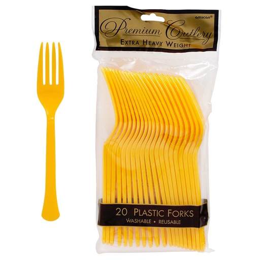 [P11.8893/4] Tenedores Amarillo Brillante C/20