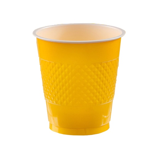 [P11.8885/4] Vaso Plastico 12oz Amarillo Brillante C/20