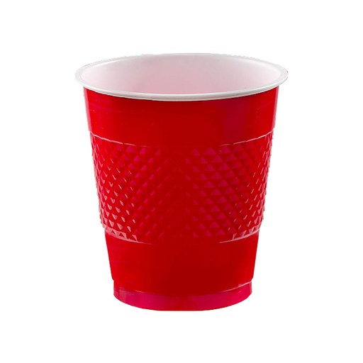 [P11.8885/6] Vaso Plastico 12oz Rojo C/20