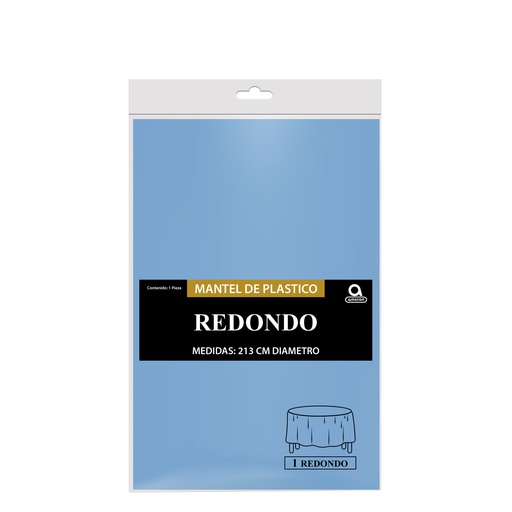 [P11.8870/12] Mantel Redondo Azul Pastel