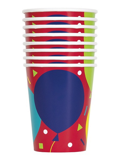 [P1.74776] Vaso 9oz Ballon Party Birthday C/8