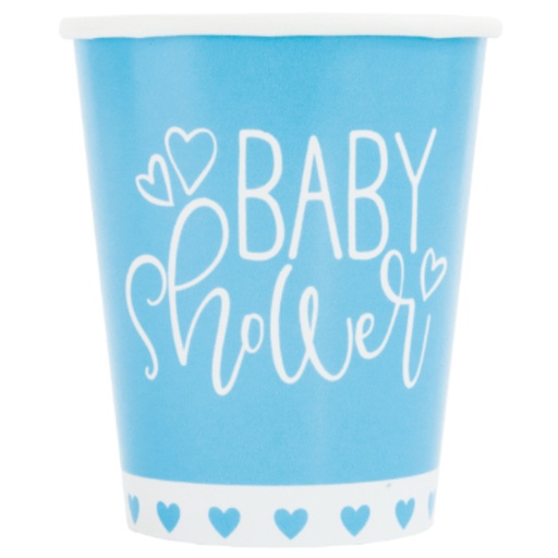 [P1.73386] Vaso 9oz 9 Blue Hearts Baby Shower C/8