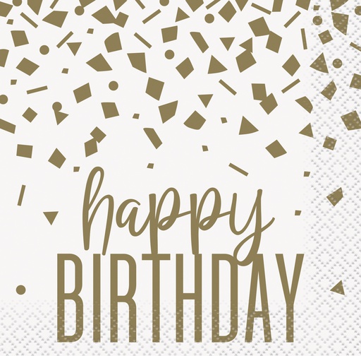 [P1.78432] Serv. Gde Gold Confetti Birthday C/16
