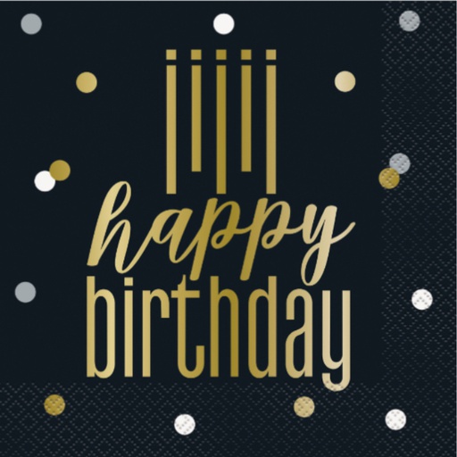 [P1.73182] Serv. Gde Foil Metallic Happy Birthday C/16
