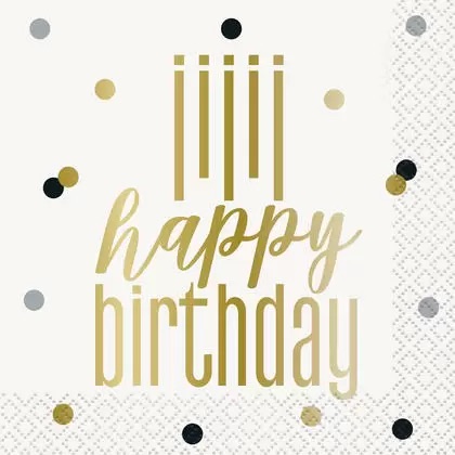 [P1.73181] Serv. Ch Foil Metallic Happy Birthday C/16