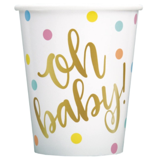[P1.73406] Vaso 9oz Oh Baby Gold C/8