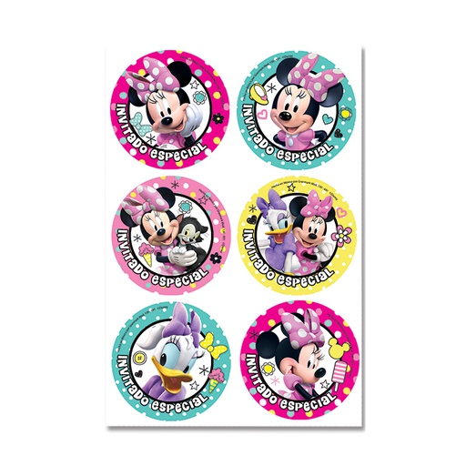 [P10.130/691] Distintivo Minnie Mouse Rosa C/24