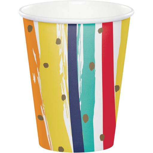 [20.356653] Vaso 9oz Birthday Stripes C/8