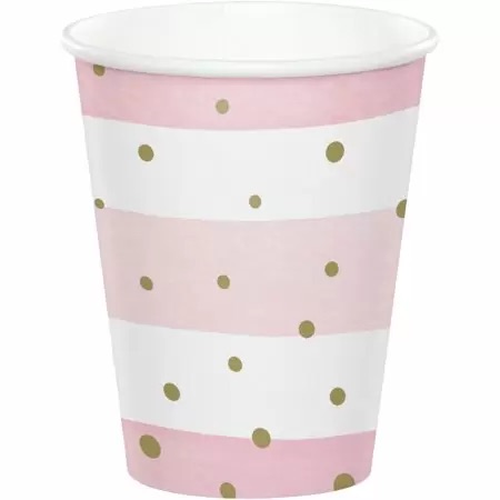 [20.346290] Vaso 9oz Pink & Gold Celebrations C/8
