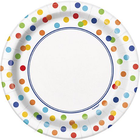 [P1.58524] Plato 7 Rainbow Polka Dots C/8