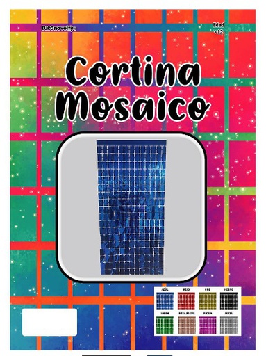 [IE.50.PH100] Cortina Metálica Mosaico Azul
