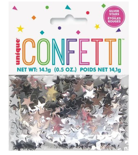 [P1.90371] Confetti Silver Stars 0.5oz